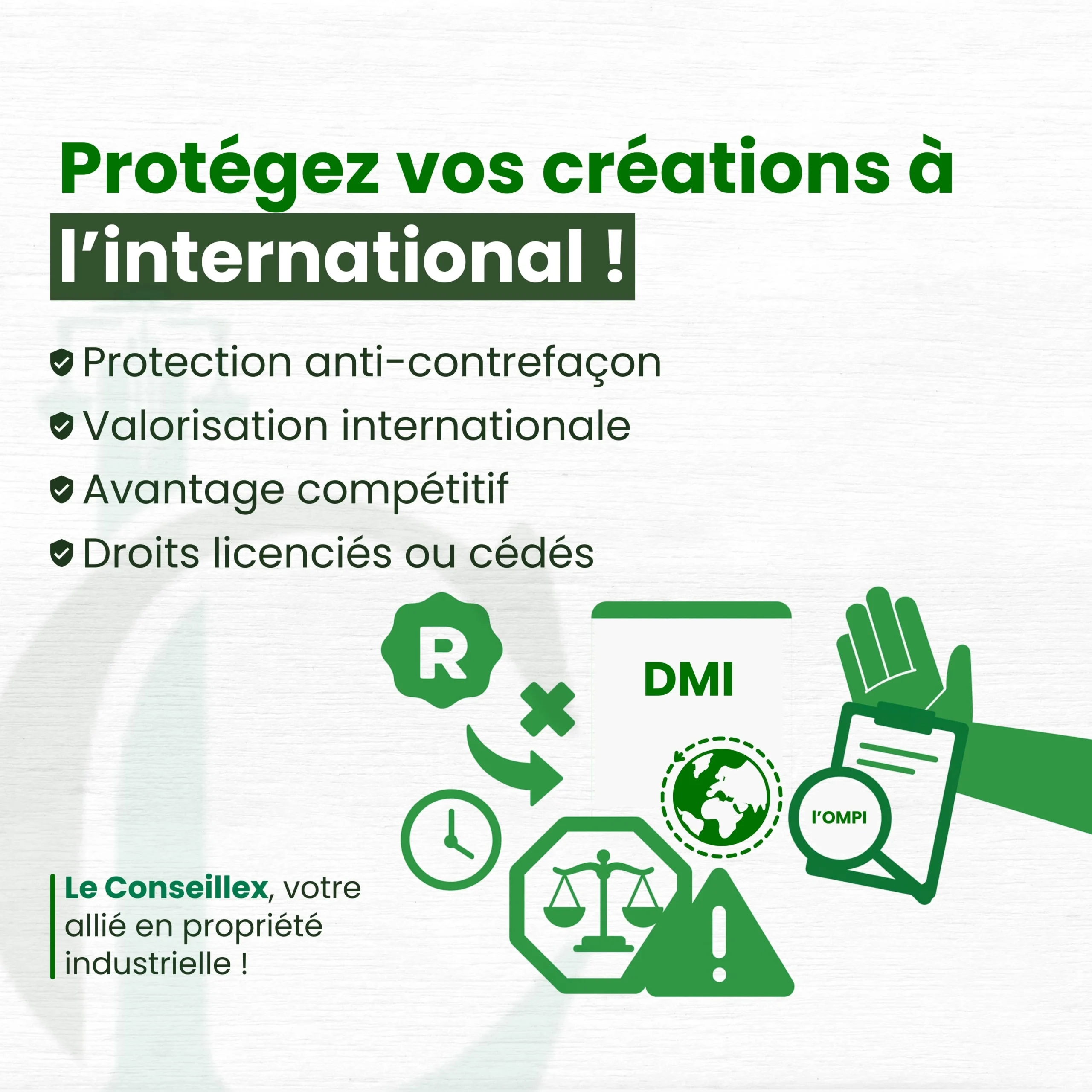 Dépôt de DMI à l’international